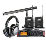 TASCAM DR-70D录音机搭配森海塞尔MKH416-P48U3麦克风  影视同期录音套装