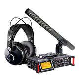 TASCAM DR-70D录音机搭配铁三角AT897麦克风   影视同期录音套装