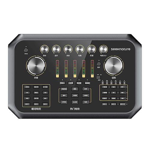森然(seeknature) ST60 便携桌面式直播K歌录音声卡 手机电脑室内户外主播网络直播k歌声卡