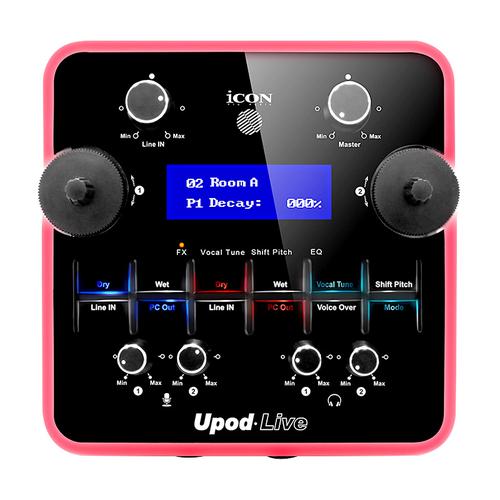 艾肯upod live声卡搭配得胜PC-K820银色麦克风 个人K歌直播套装
