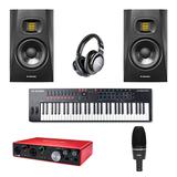 福克斯特Scarlett 8i6三代声卡搭配AKG C3000麦克风加美奥多Oxygen Pro 61键MIDI键盘 专业录音编曲套装