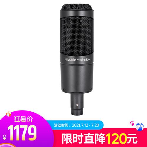 铁三角(Audio-technica) AT2035 电容式录音麦克风 录音话筒直播主播（黑色）