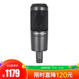 AT2035 电容式录音麦克风 录音话筒直播主播（黑色）
