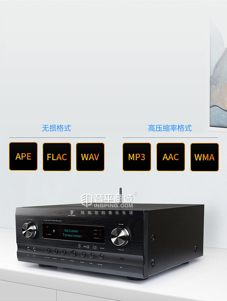 天逸(winner) AT-2300杜比全景声家功放庭影院专业大功率影K一体机