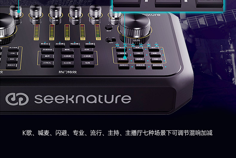森然(seeknature) ST60 手机直播声卡专用麦克风电脑唱歌网红k歌专用声卡