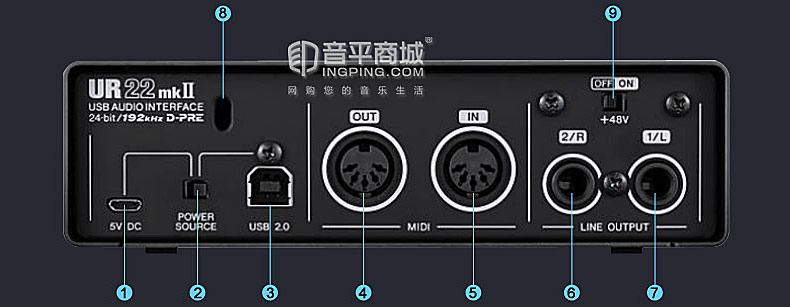 雅马哈(steinberg) UR22 MK II 二代 专业录音外置USB声卡
