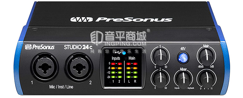 studio 24C 2进2出USB-C音频接口USB2.0